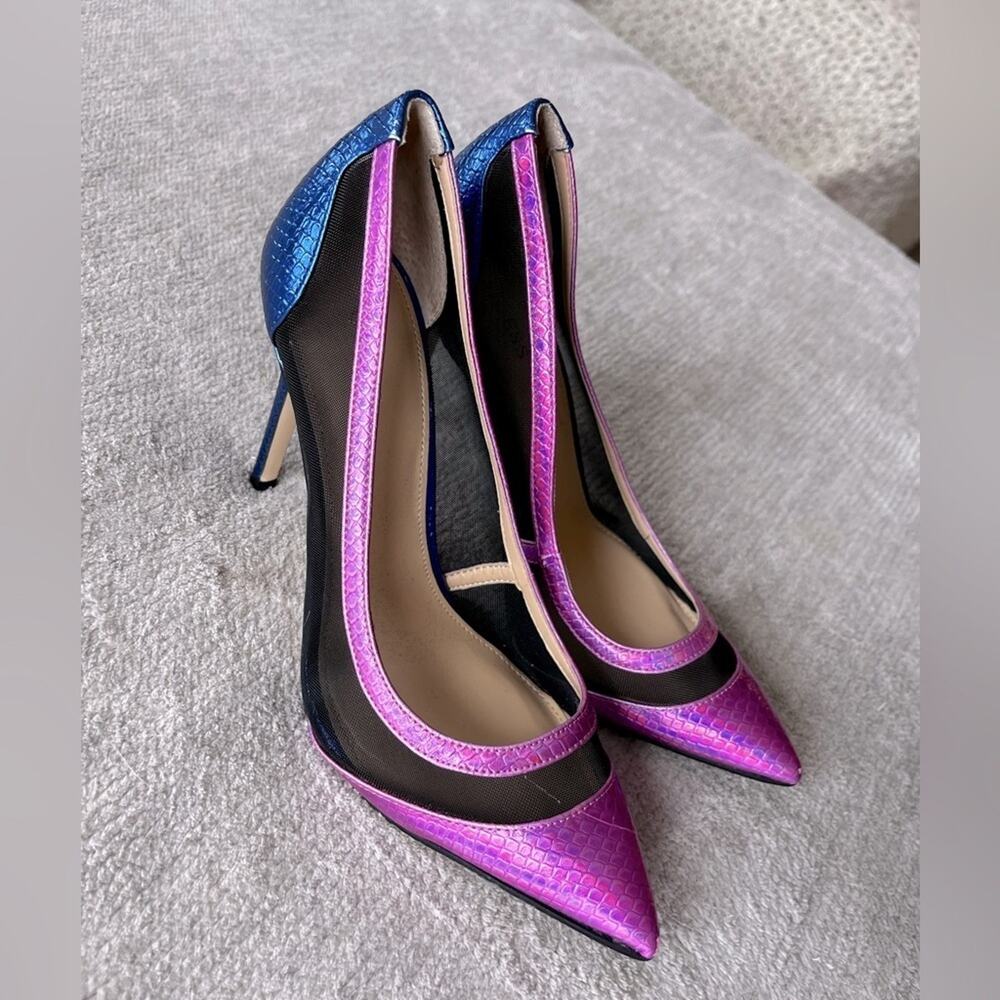 Guess GWCIERA Purple and Blue Heels - Size 8.5
